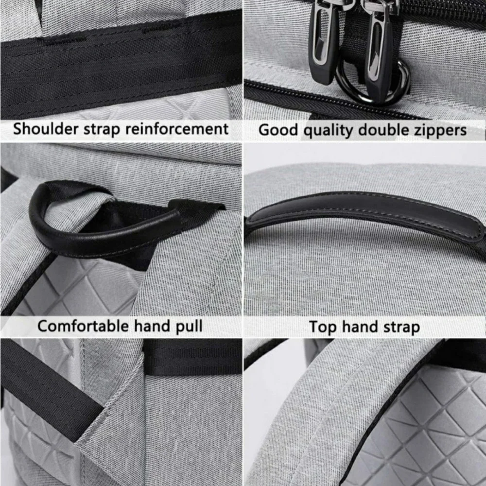 Gray Men's Tech Backpack - Travel & Laptop Organizer